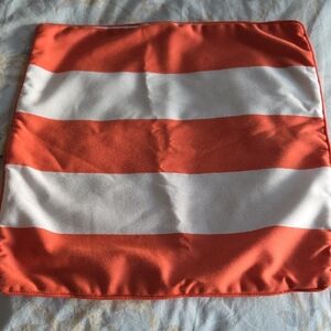 Striped Orange and White Cushion Cover